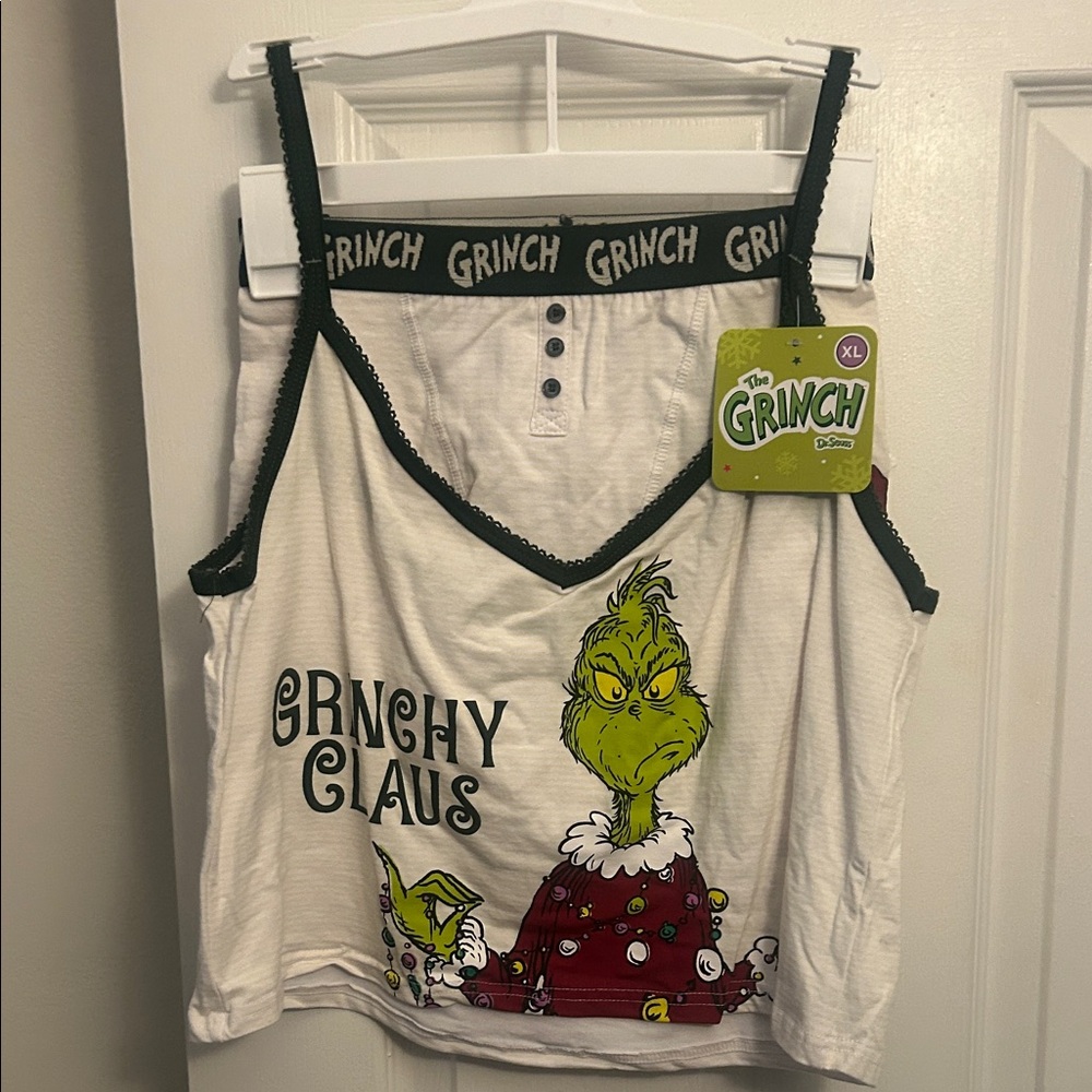 Women’ s how the Grinch stole Christmas Cami and boy short set XL